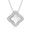 Sterling sterling silver necklace with floral pendant zirconia