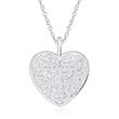 Floral heart locket in sterling sterling silver