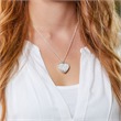 Floral heart locket necklace in sterling sterling silver
