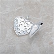 Floral heart locket necklace in sterling sterling silver