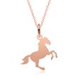 Colgante de caballo de plata 925 bañado en oro rosa