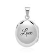 Chain and locket love engravable in sterling silver