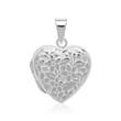 Sterling silver chain heart locket flowers engravable