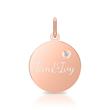 Engraving pendant 925 silver rose gold plated with diamond