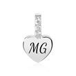 Pendant heart from 925 silver with zirconia engravable
