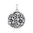 Floral medallion in sterling silver engravable