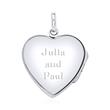 Heart medallion chain gentian 925 silver engravable