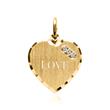 Engraving Pendant Heart 925 Silver, Gold Plated Zirconia