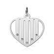 Heart Pendant In Sterling Silver Zirconia, Engravable
