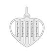 Heart pendant in sterling silver zirconia, engravable