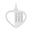 925 Silver Chain Heart With Zirconia, Engravable