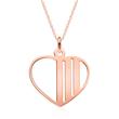 Cadena corazón de plata 925 chapada en oro rosa, grabable