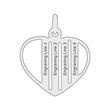 Sterling zilveren hanger in hartvorm, graveerbaar