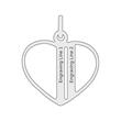 925 silver heart necklace with zirconia, engravable