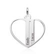 Heart-shaped sterling silver engravable pendant