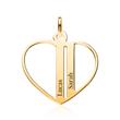 Gold Plated 925 Silver Pendant Heart, Engravable