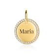 Ladies pendant made of gold-plated 925 silver with zirconia