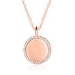 Ladies necklace in sterling silver, rosé with zirconia