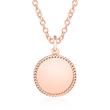 Circle Pendant In Rose Gold Plated 925 Silver