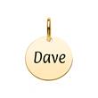 Pendant in gold-plated sterling silver, engravable