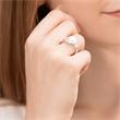 Moderne 925 zilveren ring met witte parel