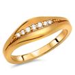 High quality silver ring gold plated zirconia