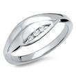 Fashionable sterling silver ring zirconia