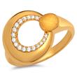 Fashionable silver ring gold plated zirconia