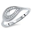 Contemporary ring sterling silver zirconia
