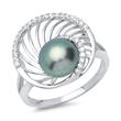 Sterling silver ring with real pearl sr0244