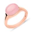 Rose gold plated silver ring with stone trim