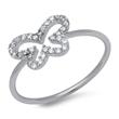 Sterling silver ring butterfly zirconia