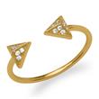 Ring pyramids zirconia sterling silver gold plated