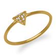 Ring pyramid zirconia sterling silver gold plated