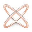 Rose gold plated ring sterling silver zirconia