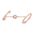 Rose gold plated ankle ring with chain crown