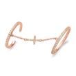 Ankle ring rose gold plated with chain cross silver