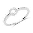 Sterling silver ring rhodium-plated circle design zirconia