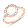 Ring In Circle Design Sterling Silver Rose Gold Zirconia