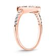 Anillo diseño círculo plata 925 oro rosa circonitas