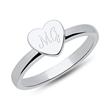 Heart ring in sterling sterling silver gravure option