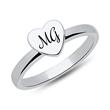 Heart ring in sterling sterling silver gravure option