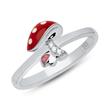 Ring toadstool sterling silver zirconia