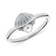 Ring shell with pearl from 925 silver