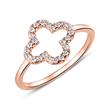 Ring cloverleaf 925 silver rosé gold plated zirconia