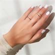 925 verguld zilveren ring voor dames met veelkleurige Zirkonia