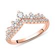 Ring with zirconia in rose gold plated 925 silver