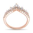Ring with zirconia in rose gold plated 925 silver