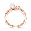 Ring for ladies in 925 sterling silver with pearl, IP rose