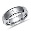 Exclusieve titanium 6mm matte ring met Diamant